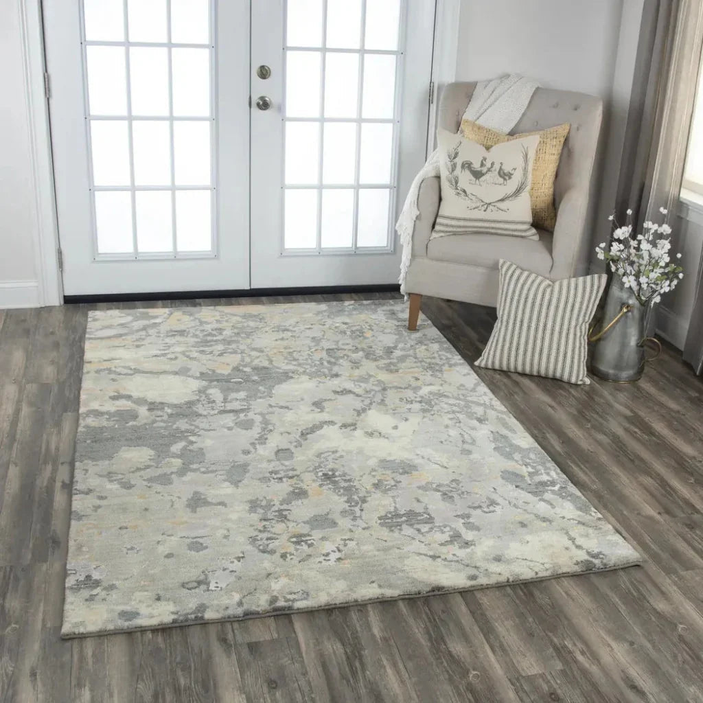 Brau Abstract Gray Large Area Rugs For Living Room -- gray
