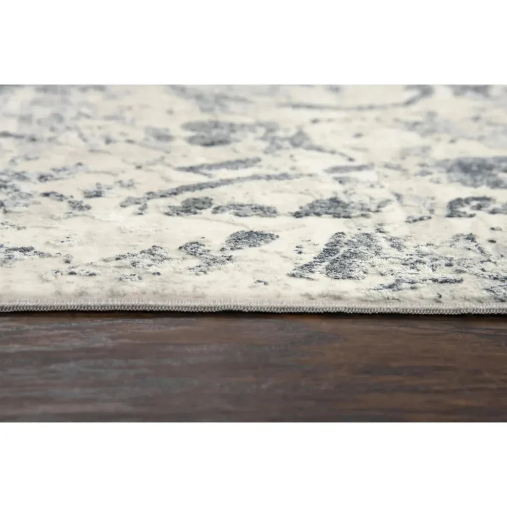Boxy Scroll Gray Kitchen Hallway Runner Rug - LOOMLAN - LOOMLAN - Area Rugs