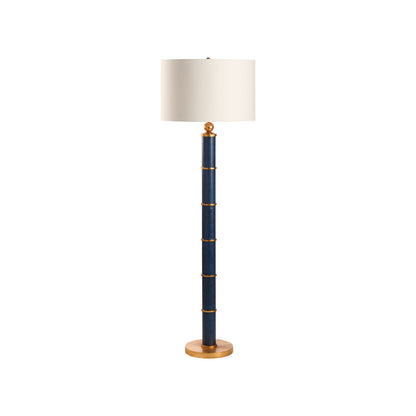 Leather Warp Blue Floor Lamp