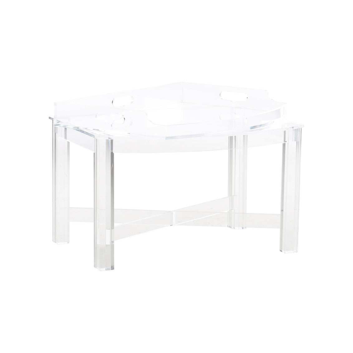 Chelsea House Acrylic Clear X-Shaped Base Tray Table