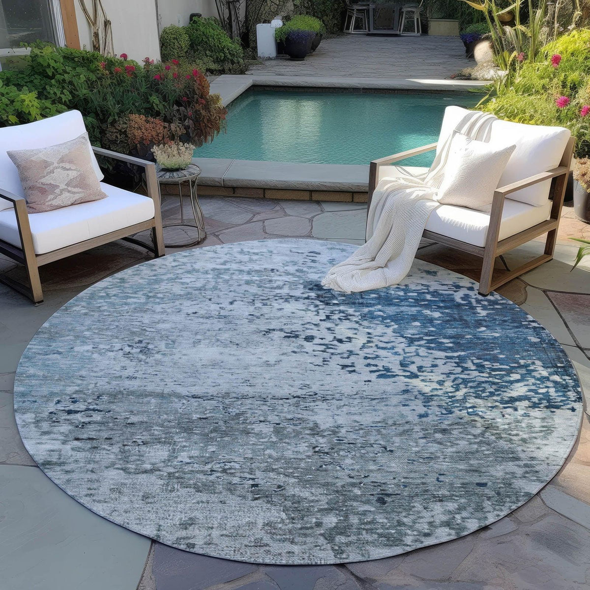 Iriain Denim Washable Indoor-Outdoor Rug