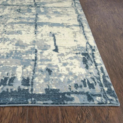 Bric Abstract Blue Large Area Rugs For Living Room -- blue