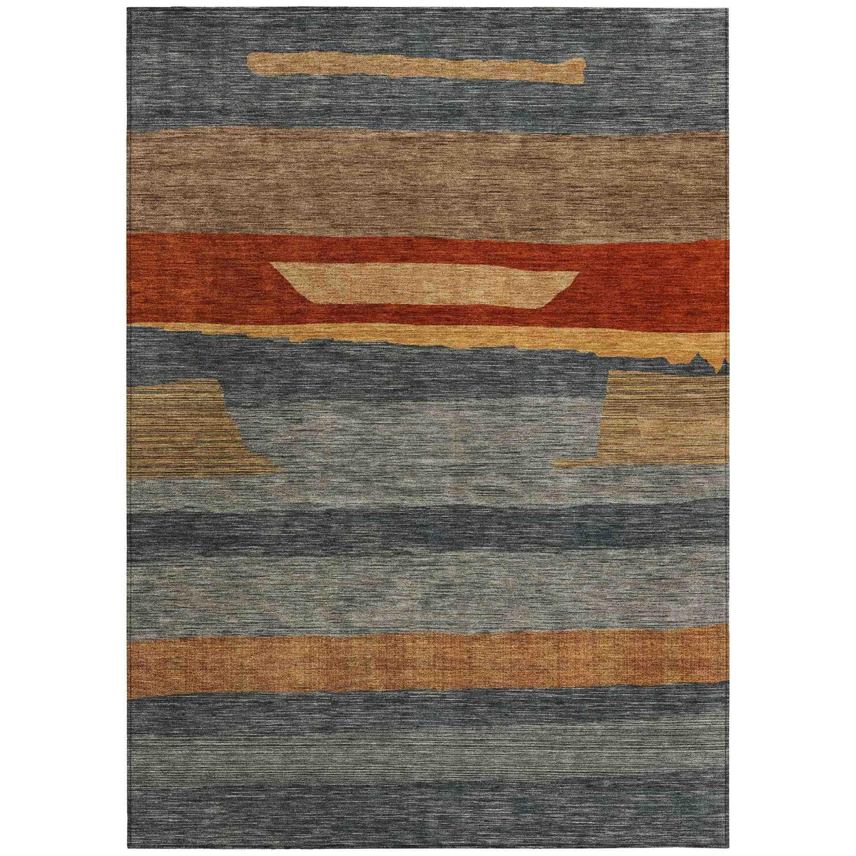 Haelora Blue Washable Indoor-Outdoor Rug