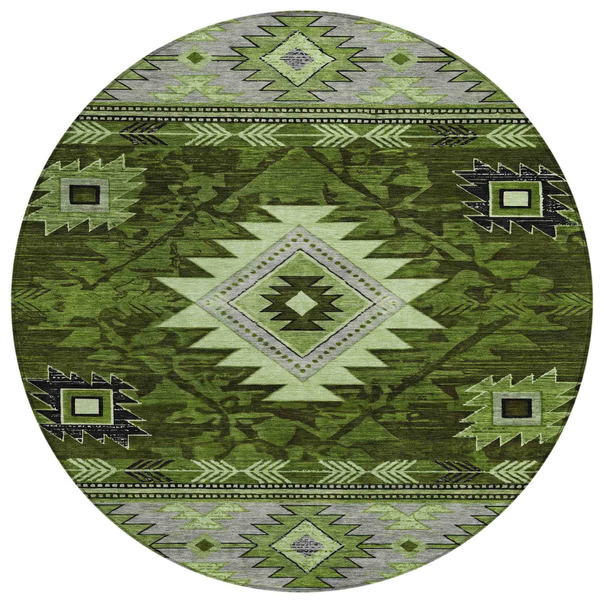 Jaelas Green Washable Indoor-Outdoor Rug