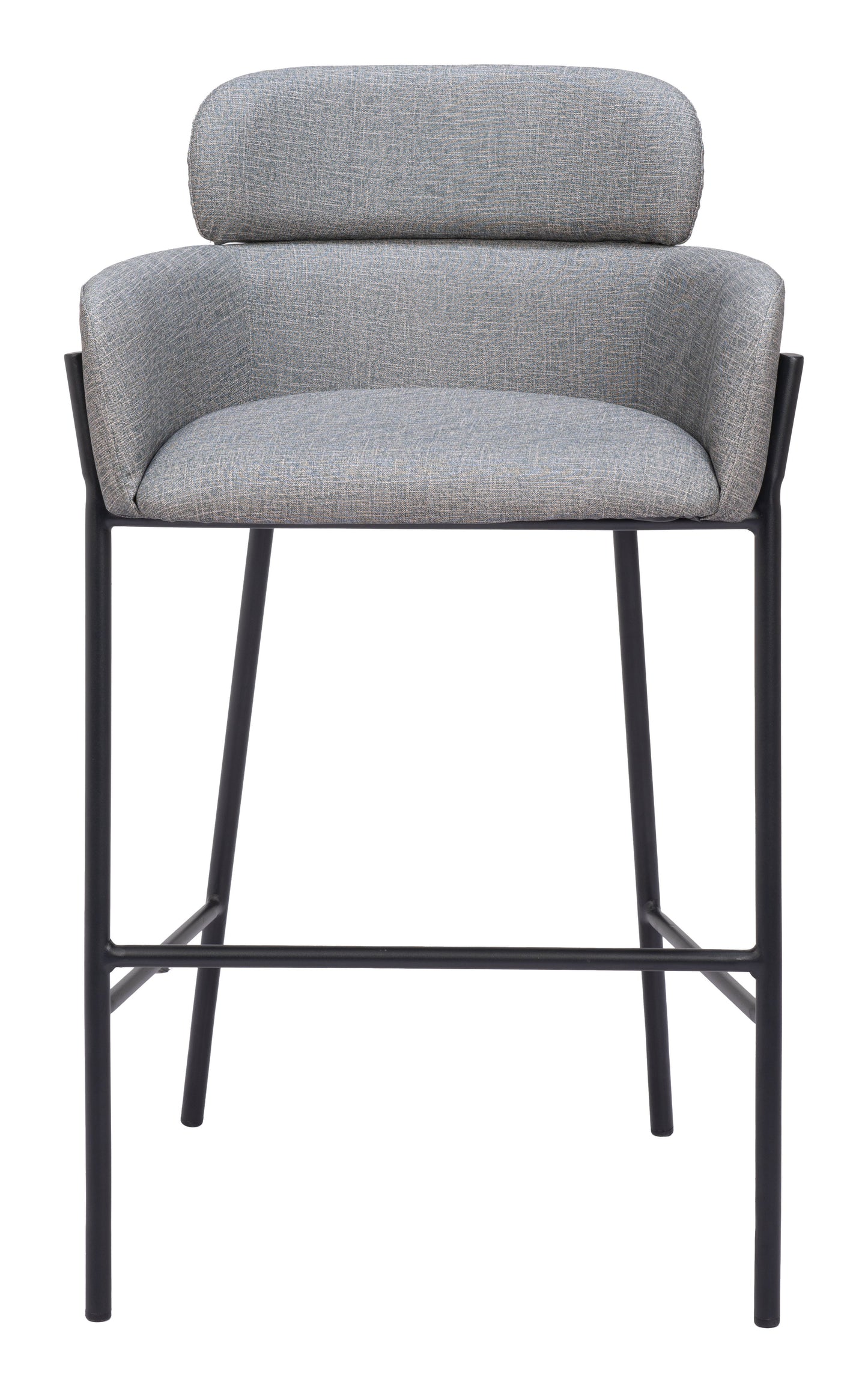 Bremor Slate Gray Barstool with Steel Legs