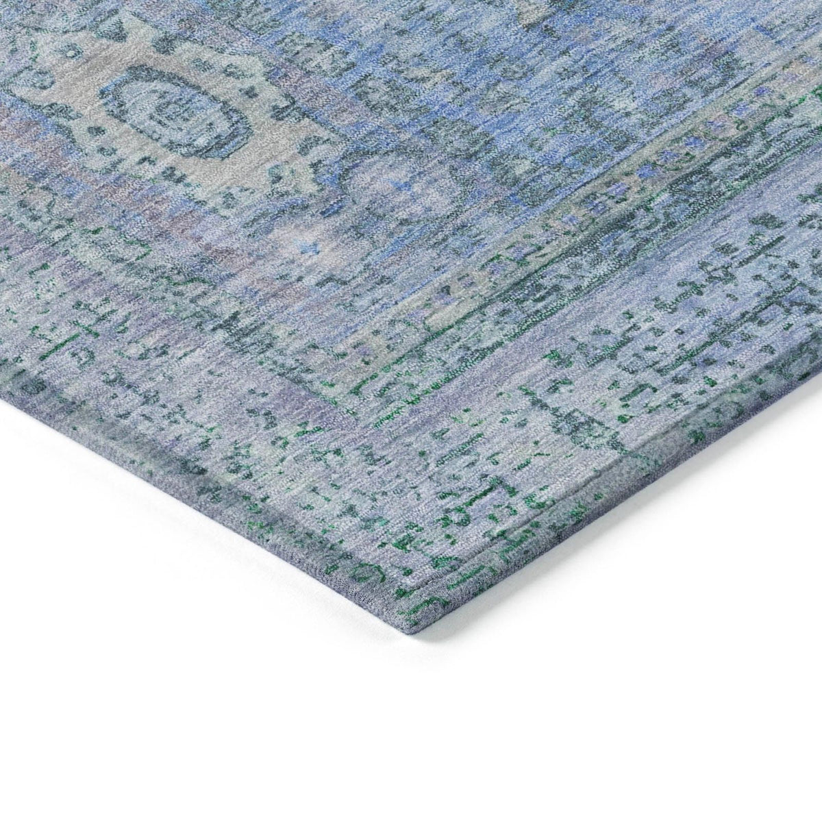 Irias Blue Washable Indoor-Outdoor Rug