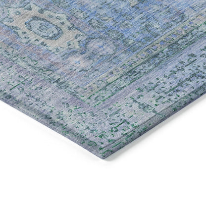 Irias Blue Washable Indoor-Outdoor Rug