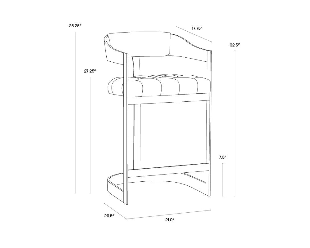 Beaumont Leather Upholstered Counter Stool