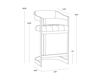 Beaumont Leather Upholstered Counter Stool