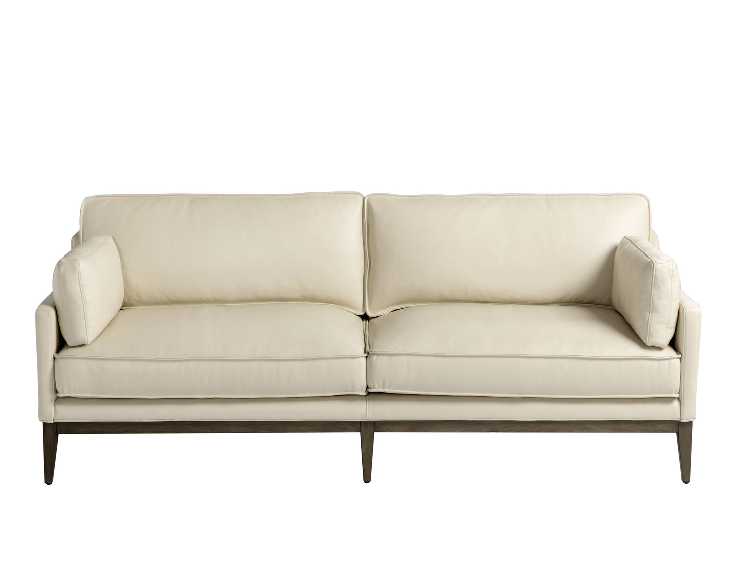 Mackenzie Sofa Astoria Cream Leather With Wood Legs