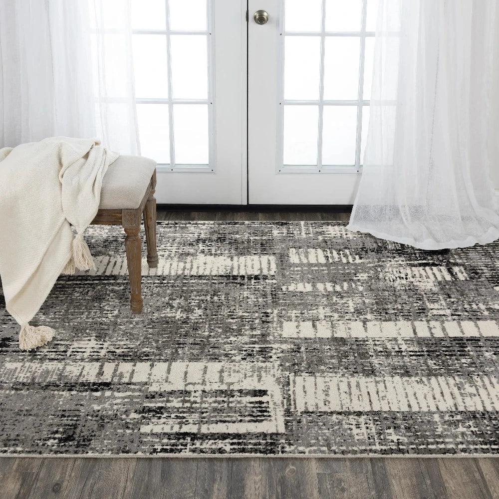 Cund Abstract Gray Large Area Rugs For Living Room -- gray