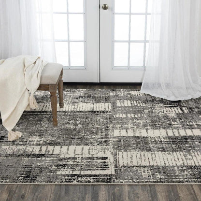 Cund Abstract Gray Large Area Rugs For Living Room -- gray