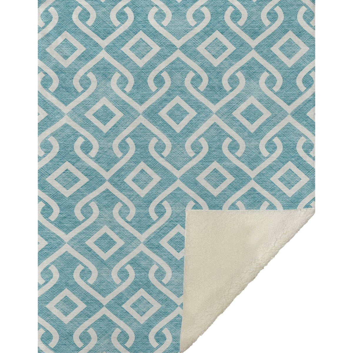 Offset Stripes Teal Washable Indoor-Outdoor Rug