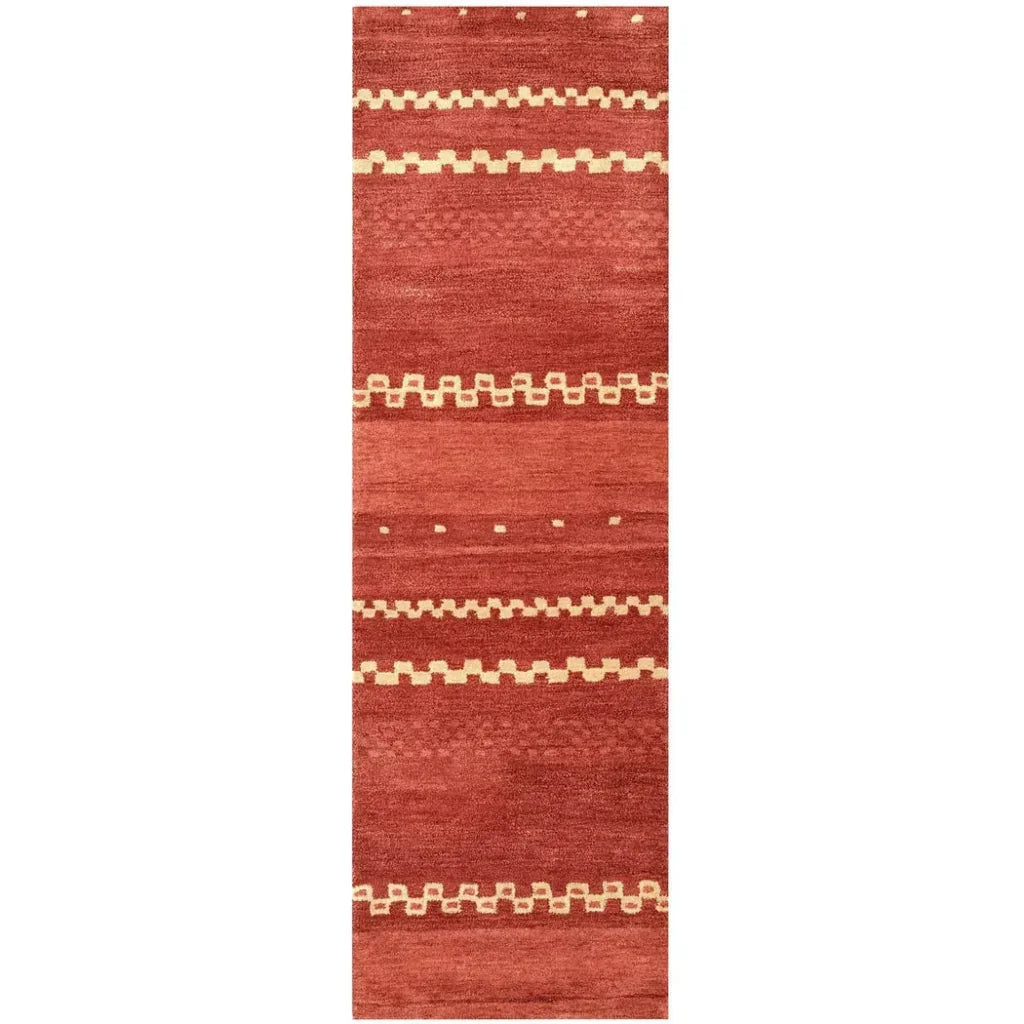 Burr Wool Red Hallway Kitchen Runner Rug