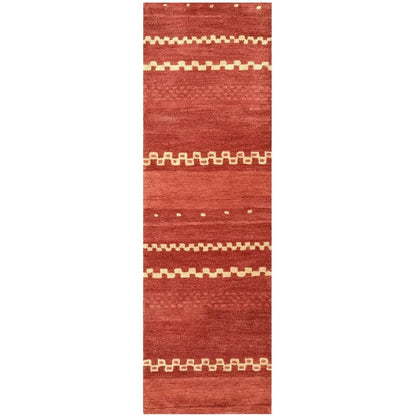 Burr Wool Red Hallway Kitchen Runner Rug