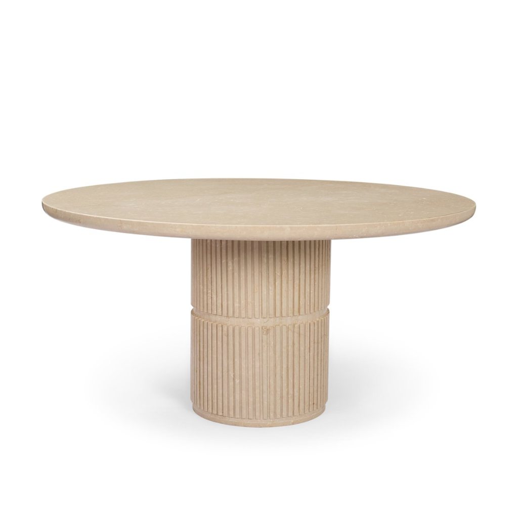 Sorrano 59" Botticino Marble Round Dining Table