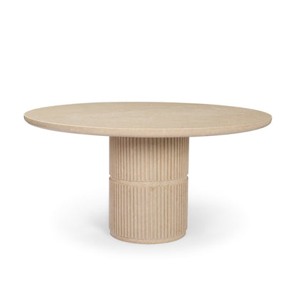 Sorrano 59" Botticino Marble Round Dining Table