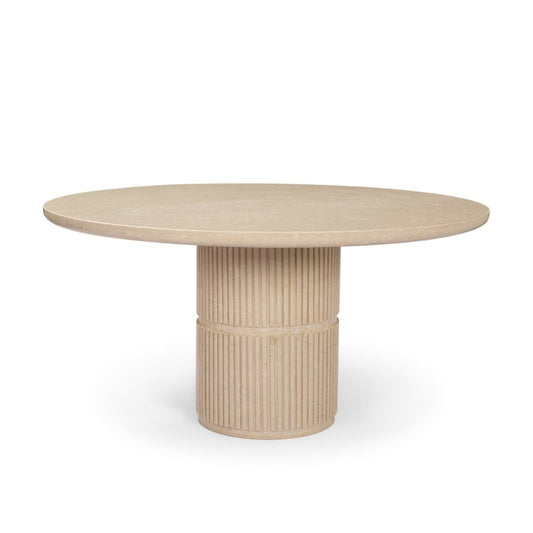 Sorrano 59" Botticino Marble Round Dining Table