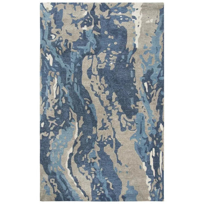 Canu Abstract Blue Large Area Rugs For Living Room