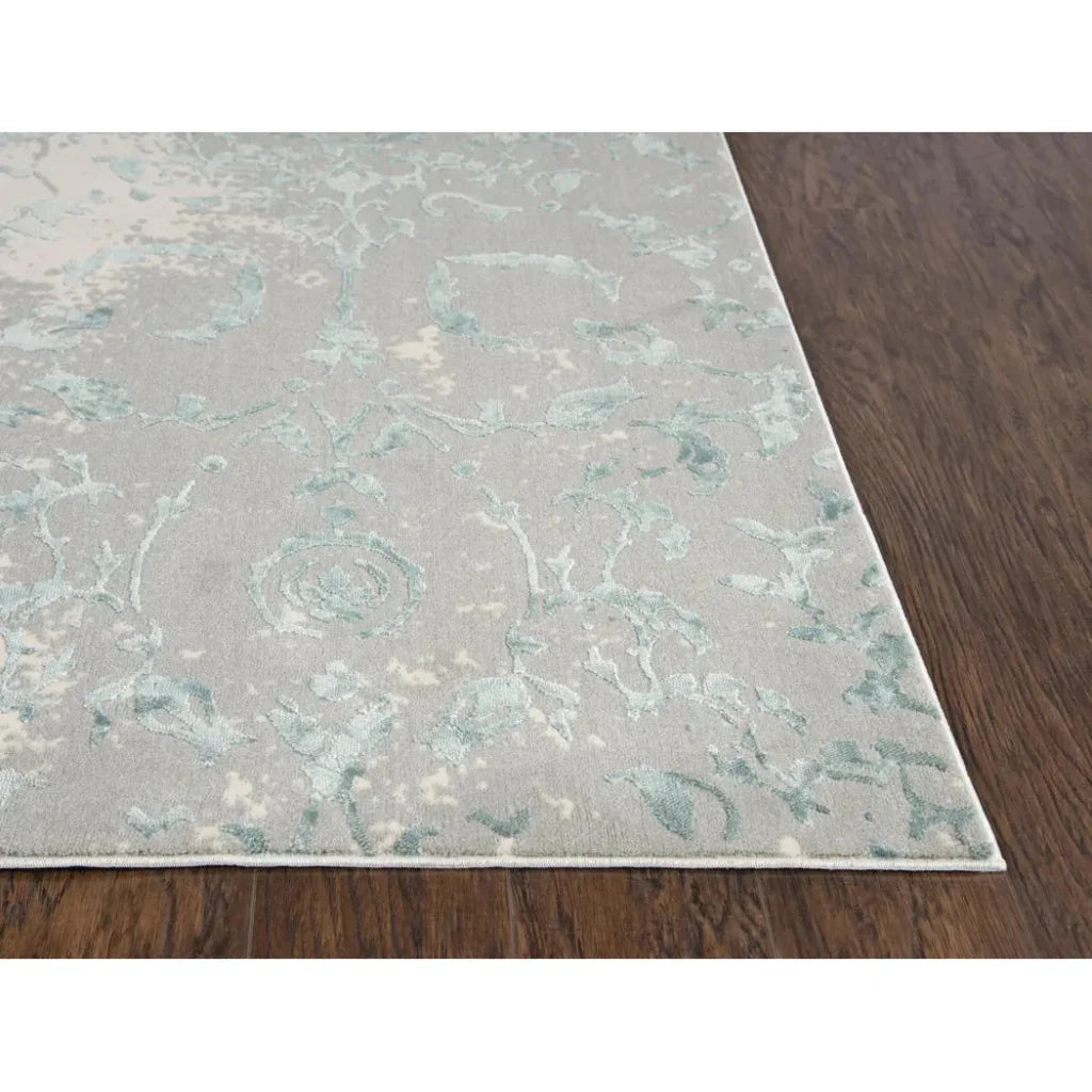 Boru Scroll Blue Kitchen Hallway Runner Rug -- blue