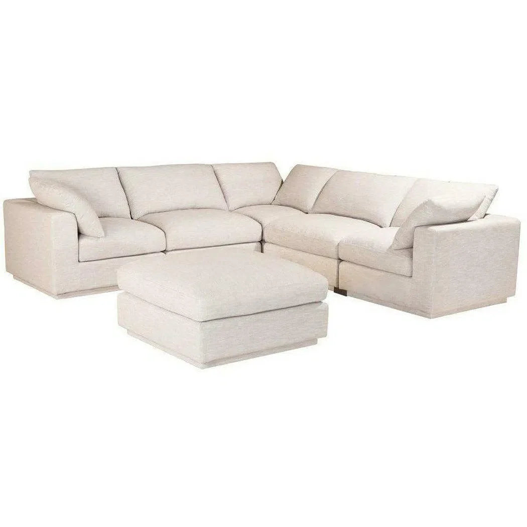 6 PC Set Taupe Linen Fabric Signature Modular Sofa Modular Sofas LOOMLAN By Moe's Home