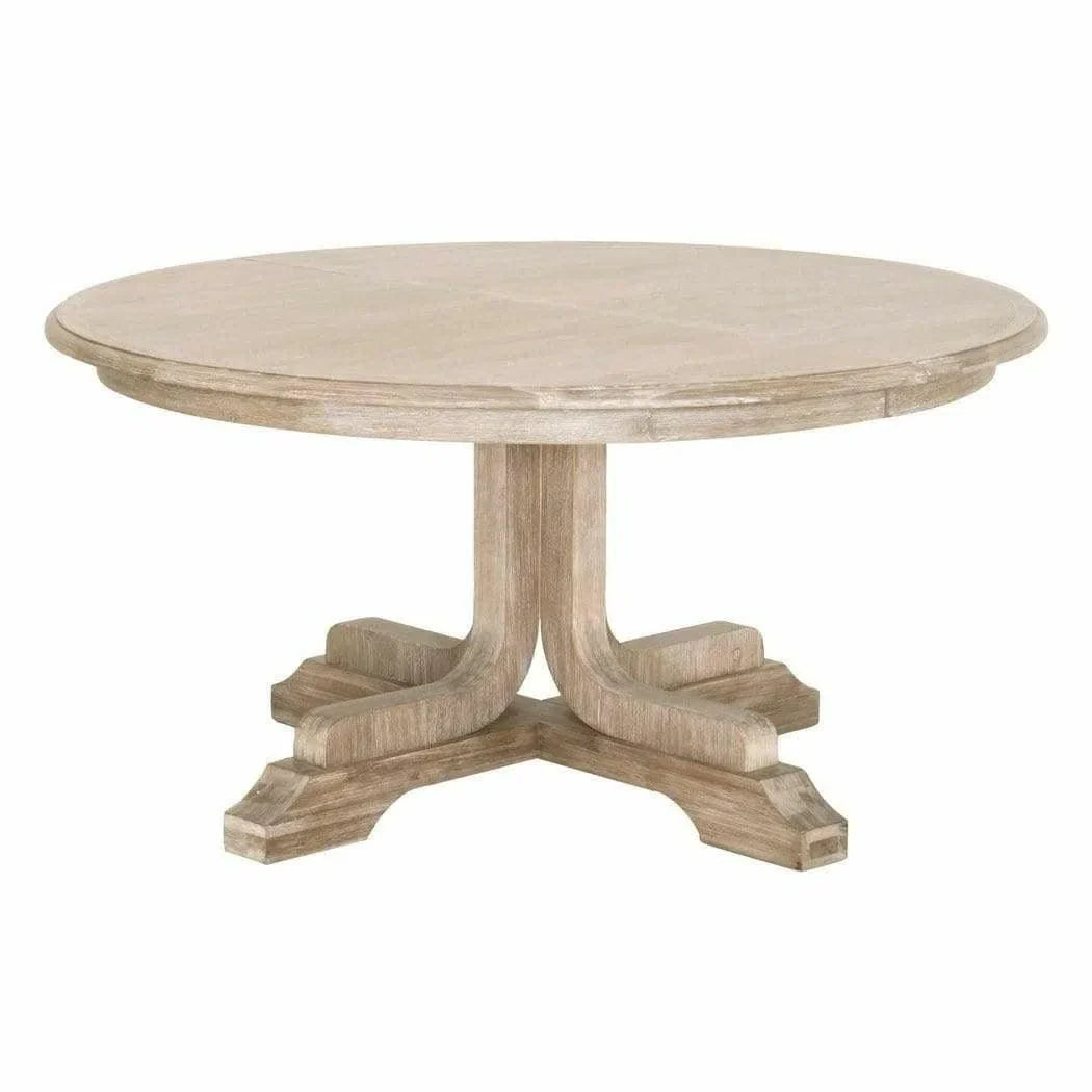 60-77" Round to Oval Extendable Dining Table Solid Wood Dining Tables LOOMLAN By Essentials For Living