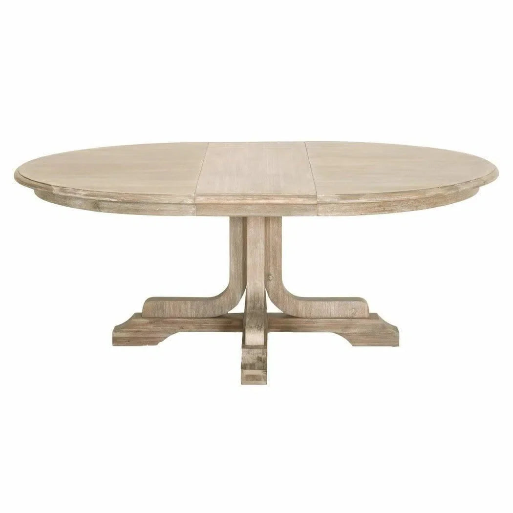 60-77" Round to Oval Extendable Dining Table Solid Wood Dining Tables LOOMLAN By Essentials For Living