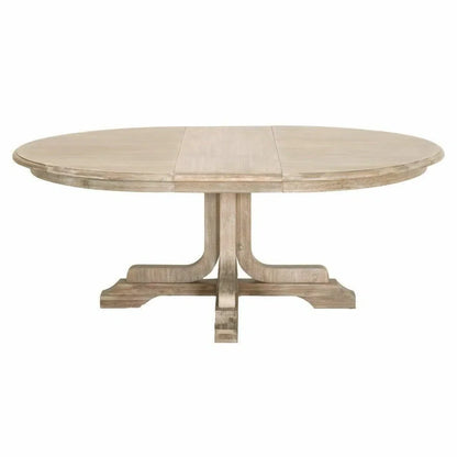 60-77" Round to Oval Extendable Dining Table Solid Wood Dining Tables LOOMLAN By Essentials For Living