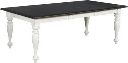 60-84" Two Tone White Extendable Dining Table with Extension Leaf Dining Tables Sideboards and Things By Sunny D