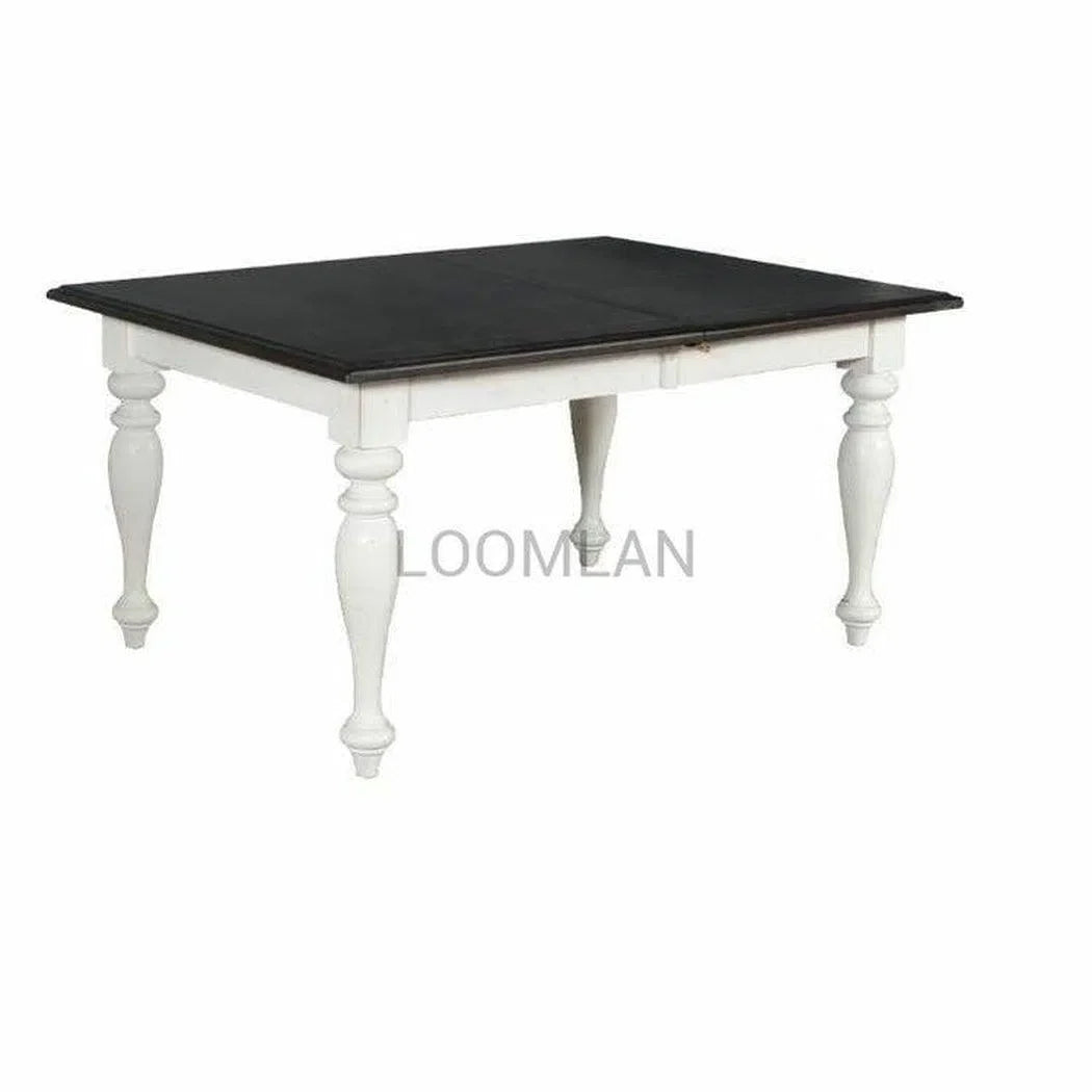 60-84" Two Tone White Extendable Dining Table with Extension Leaf Dining Tables Sideboards and Things By Sunny D