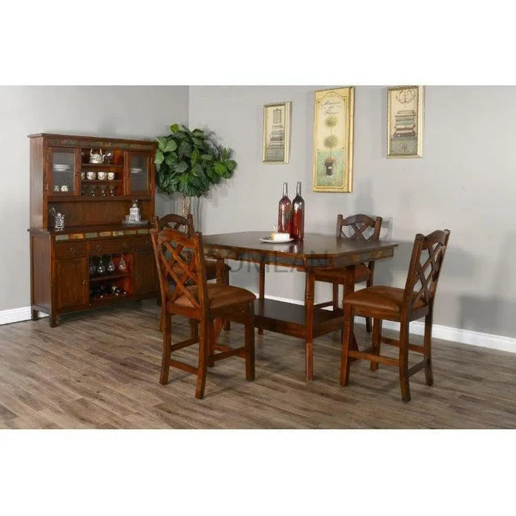 60-90" Adjustable Height Dining Table With Extension Leaves Counter Tables Sideboards and Things By Sunny D