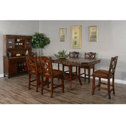 60-90" Adjustable Height Dining Table With Extension Leaves Counter Tables Sideboards and Things By Sunny D