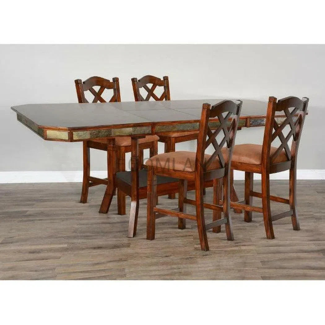 60-90" Adjustable Height Dining Table With Extension Leaves Counter Tables Sideboards and Things By Sunny D