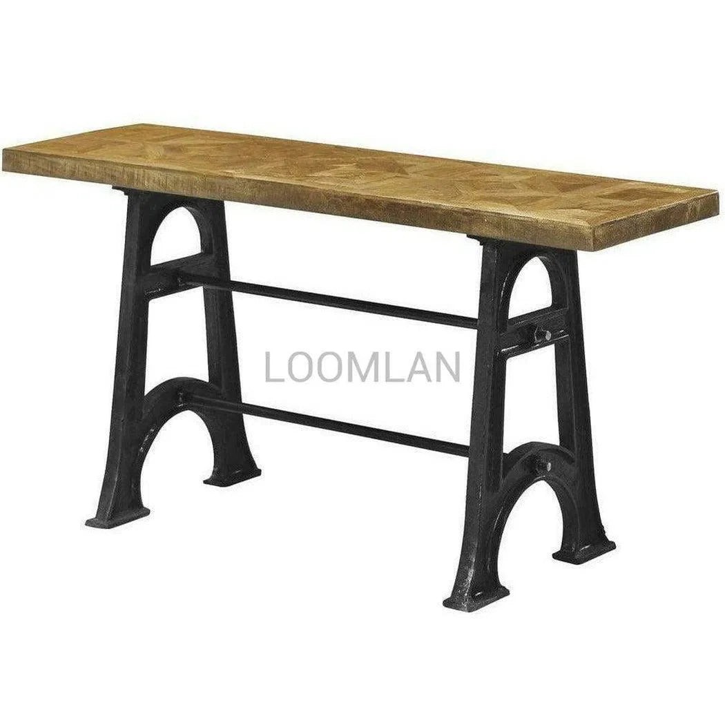 60" Reclaimed Wood Double Base Sofa Console Table Console Tables LOOMLAN By LOOMLAN