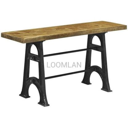 60" Reclaimed Wood Double Base Sofa Console Table Console Tables LOOMLAN By LOOMLAN