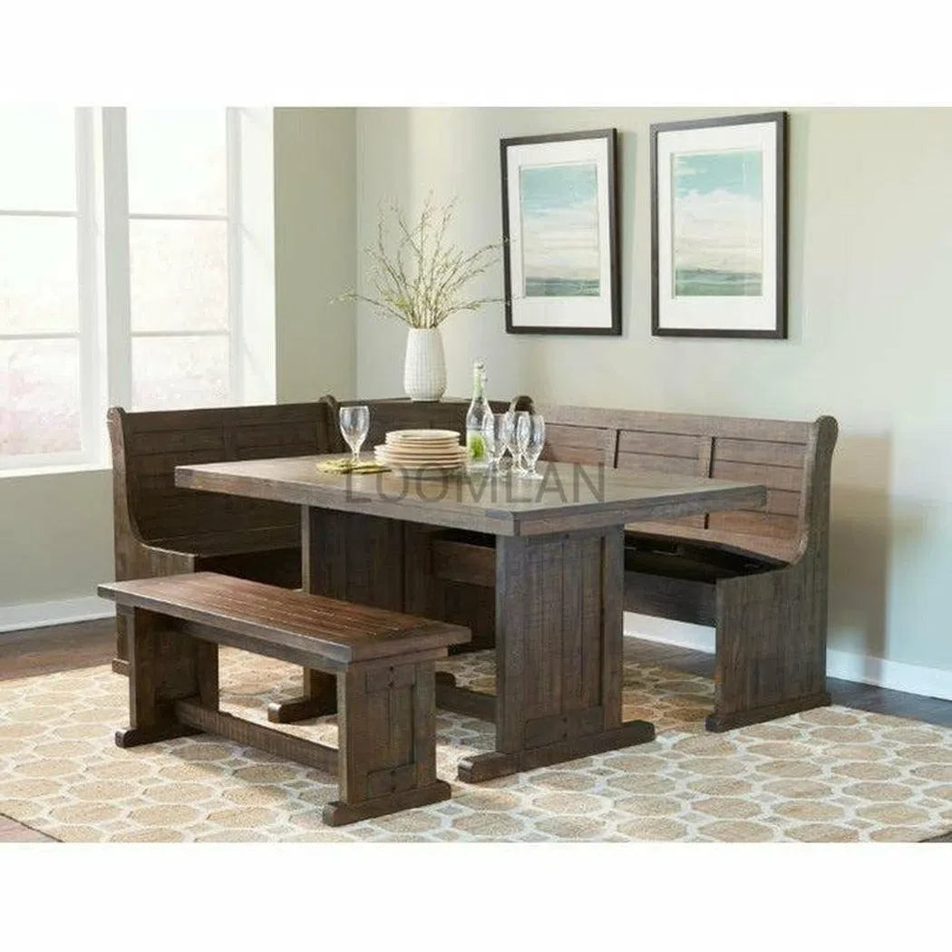 60" Rectangular Breakfast Nook Dining Set with Storage Under Bench Dining Table Sets Sideboards and Things By Sunny D