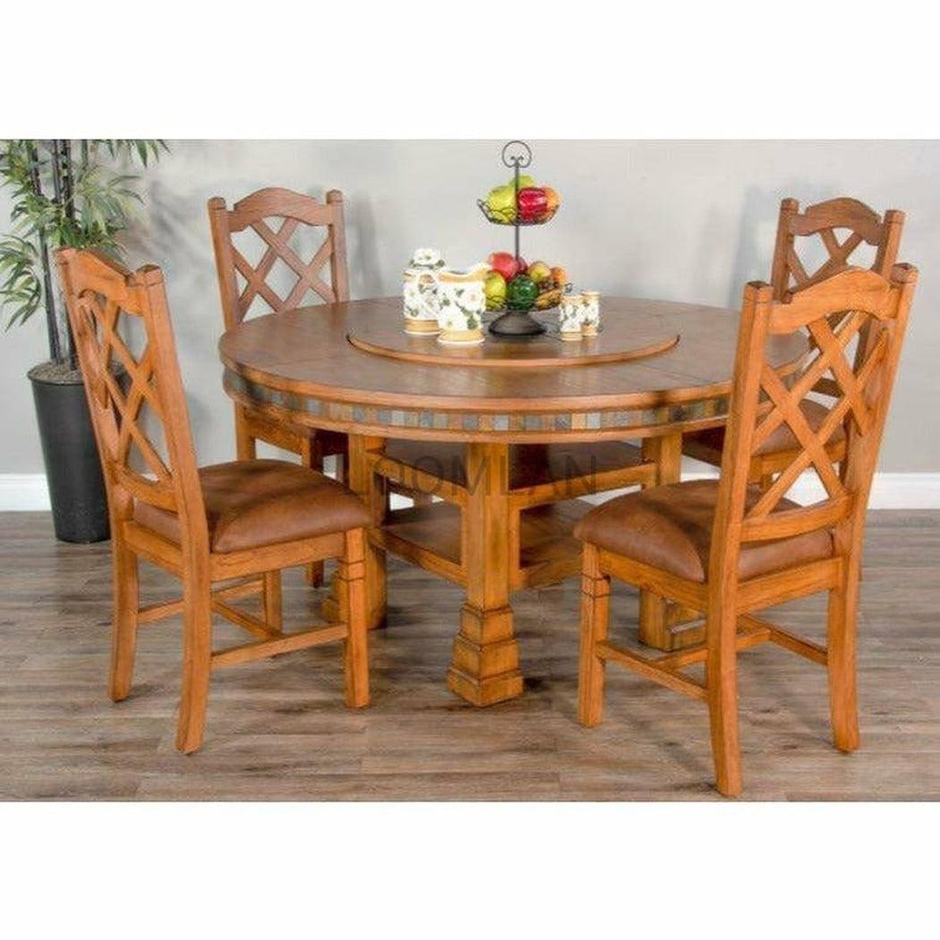 60" Round Adjustable Height Dining Table With Lazy Susan Dining Tables Sideboards and Things By Sunny D