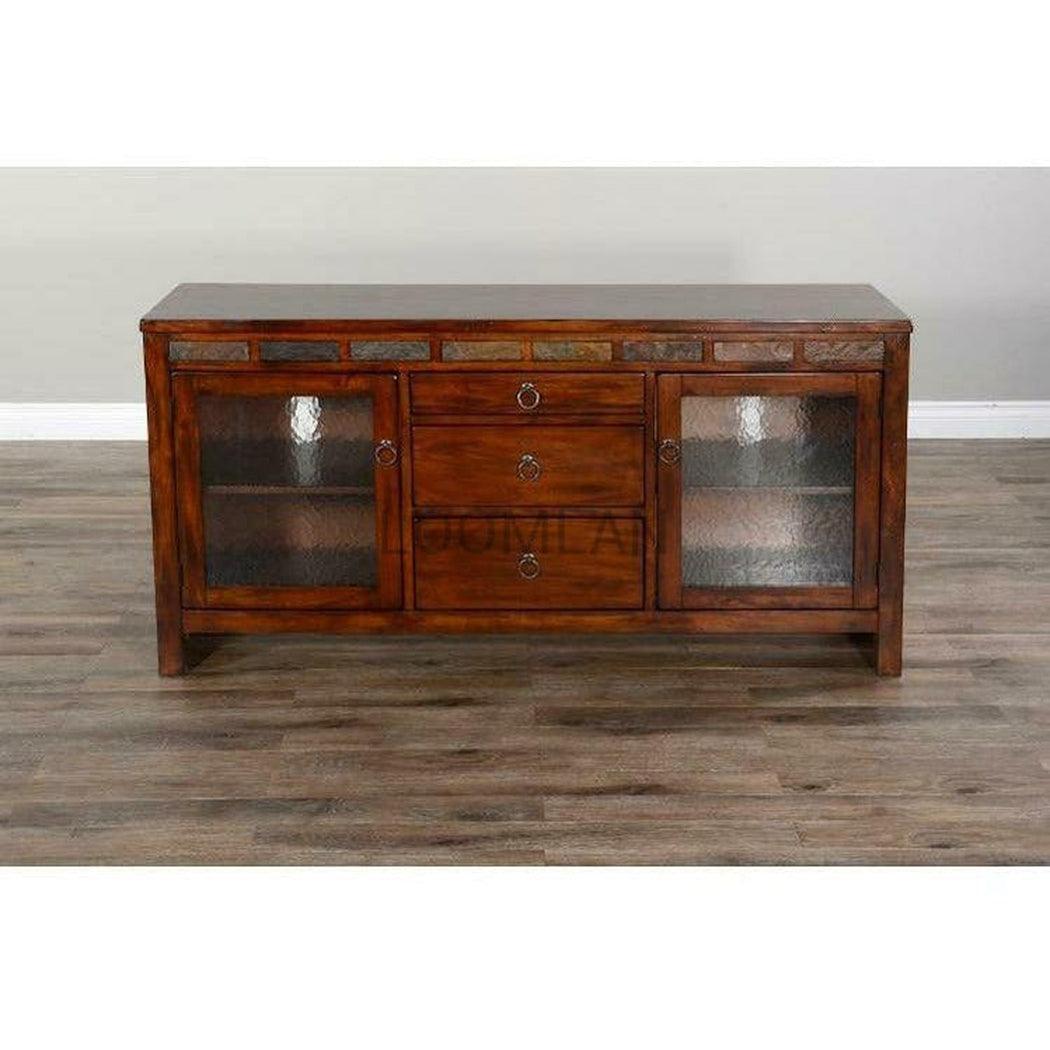 60" TV Stand Media Console Traditional Dark Wood Cabinet TV Stands & Media Centers Sideboards and Things By Sunny D