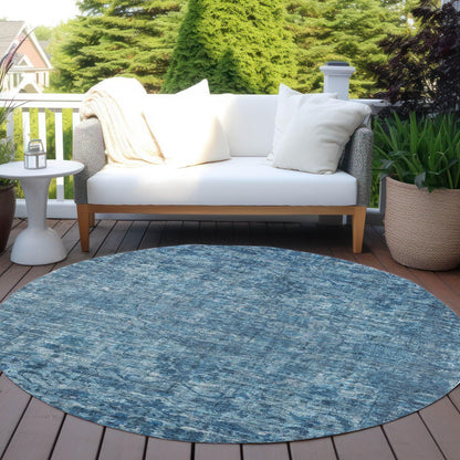 Iriira Blue Washable Indoor-Outdoor Rug
