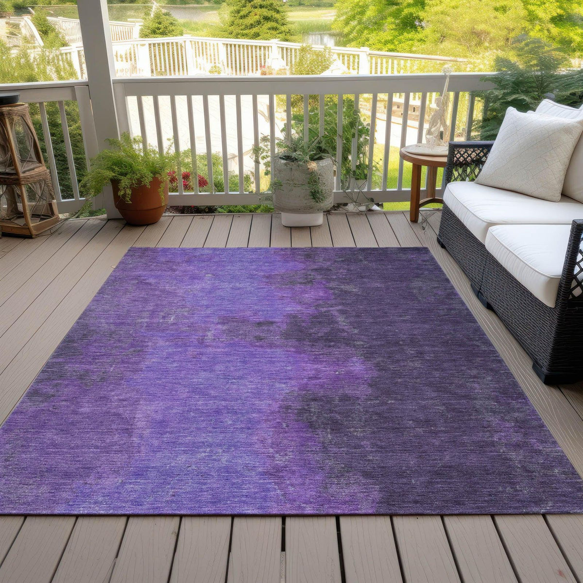Iriion Purple Washable Indoor-Outdoor Rug