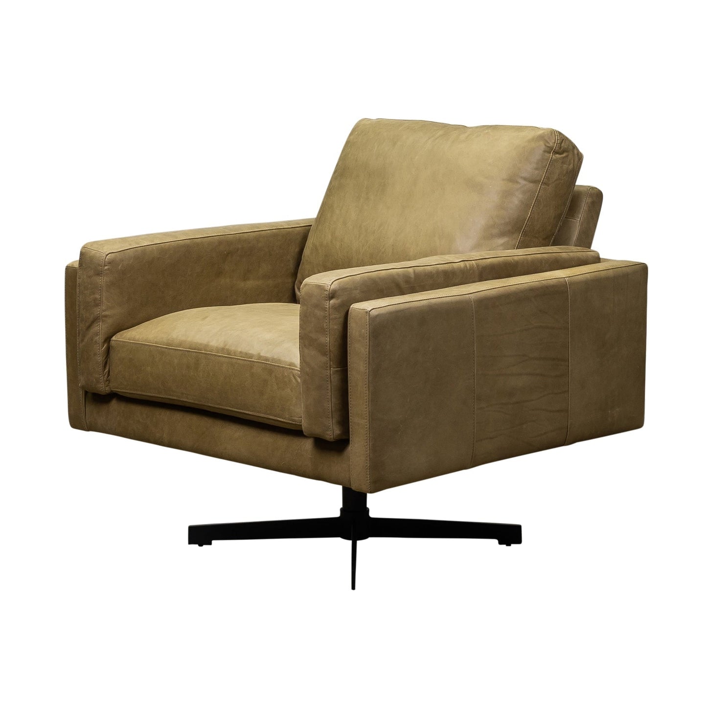Spencer Leather Modern Swivel Chair