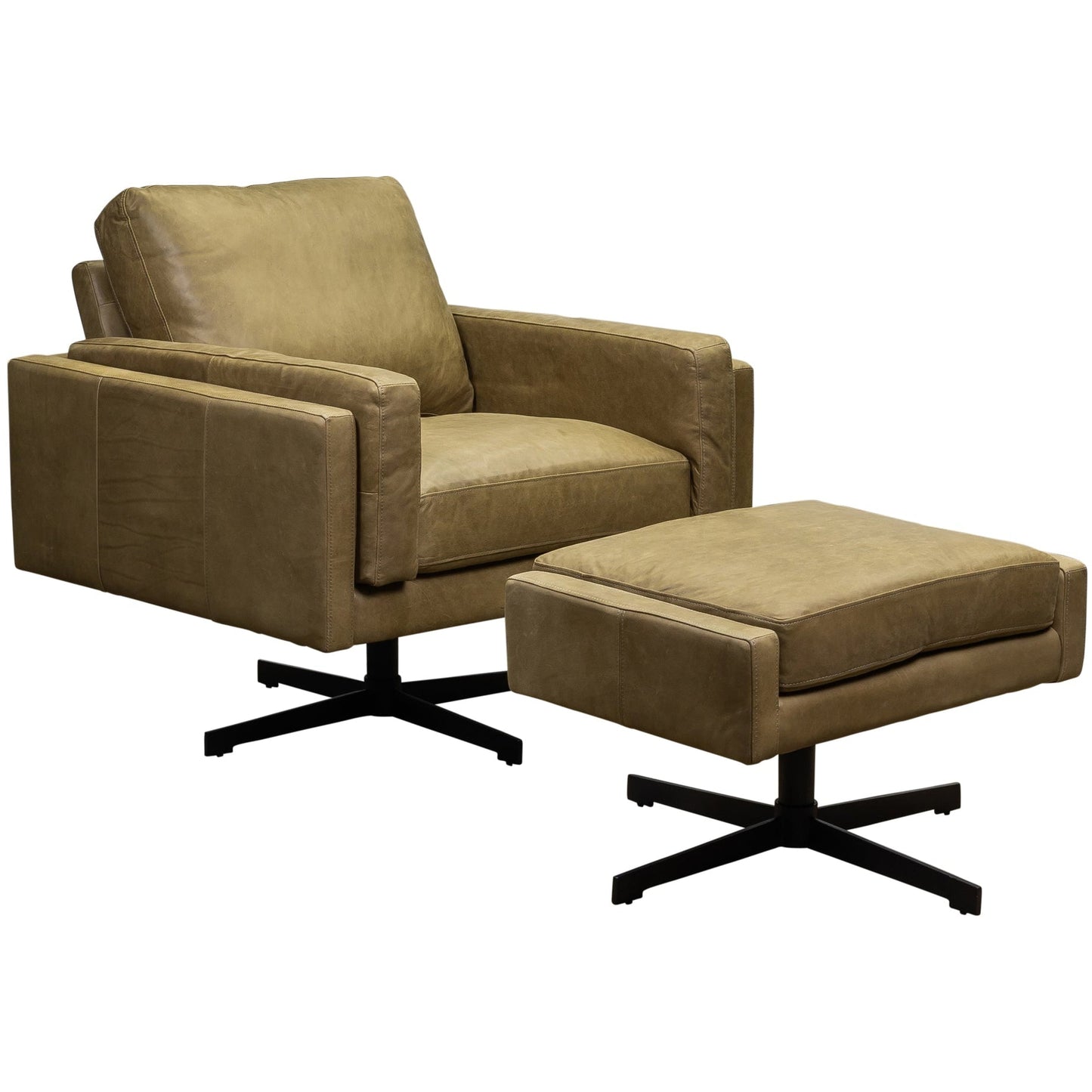 Spencer Leather Modern Swivel Chair
