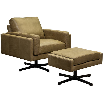 Spencer Leather Modern Swivel Chair