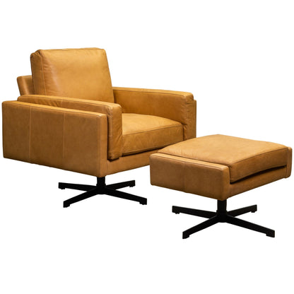Spencer Leather Modern Swivel Chair