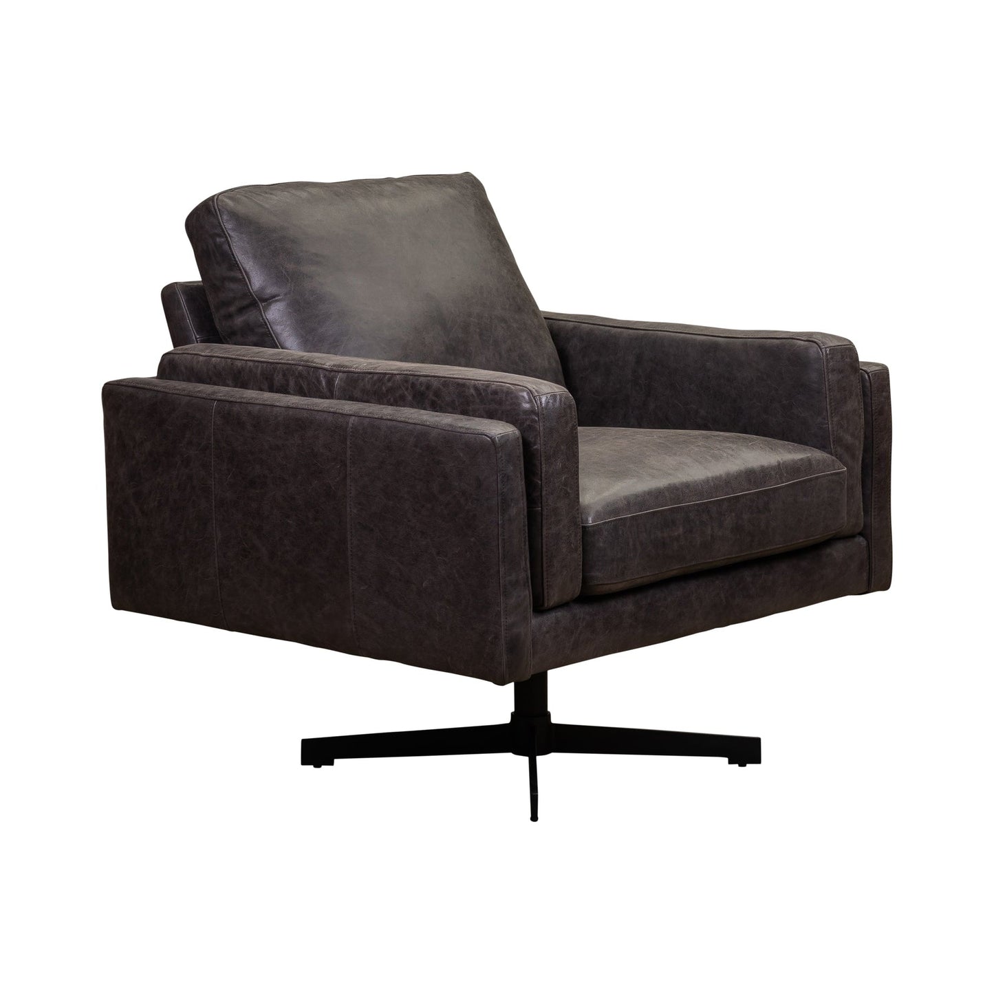 Spencer Leather Modern Swivel Chair