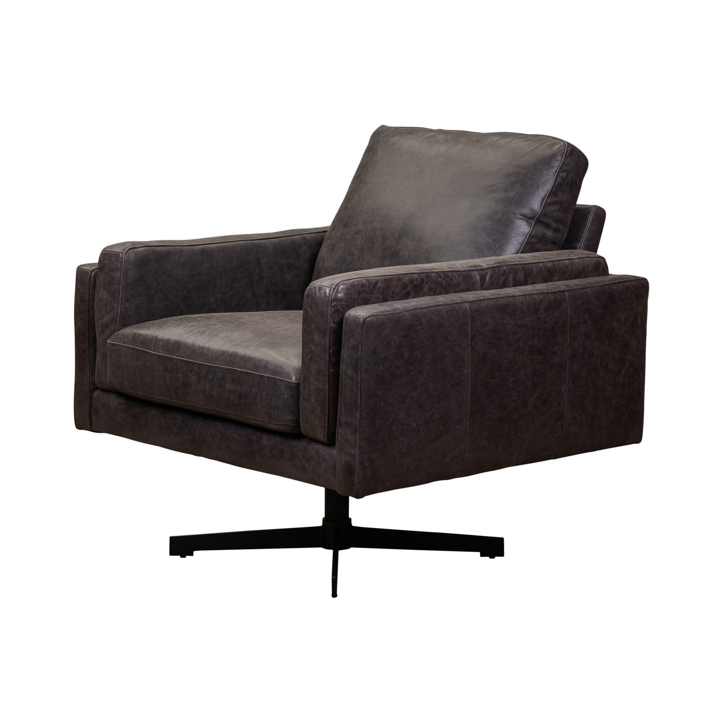 Spencer Leather Modern Swivel Chair