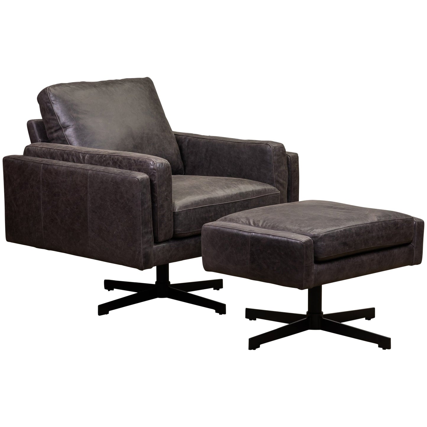 Spencer Leather Modern Swivel Chair