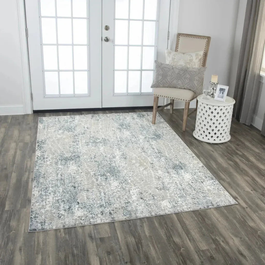 Boyo Abstract Gray Kitchen Hallway Runner Rug -- gray