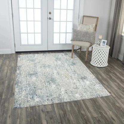 Boyo Abstract Gray Kitchen Hallway Runner Rug -- gray