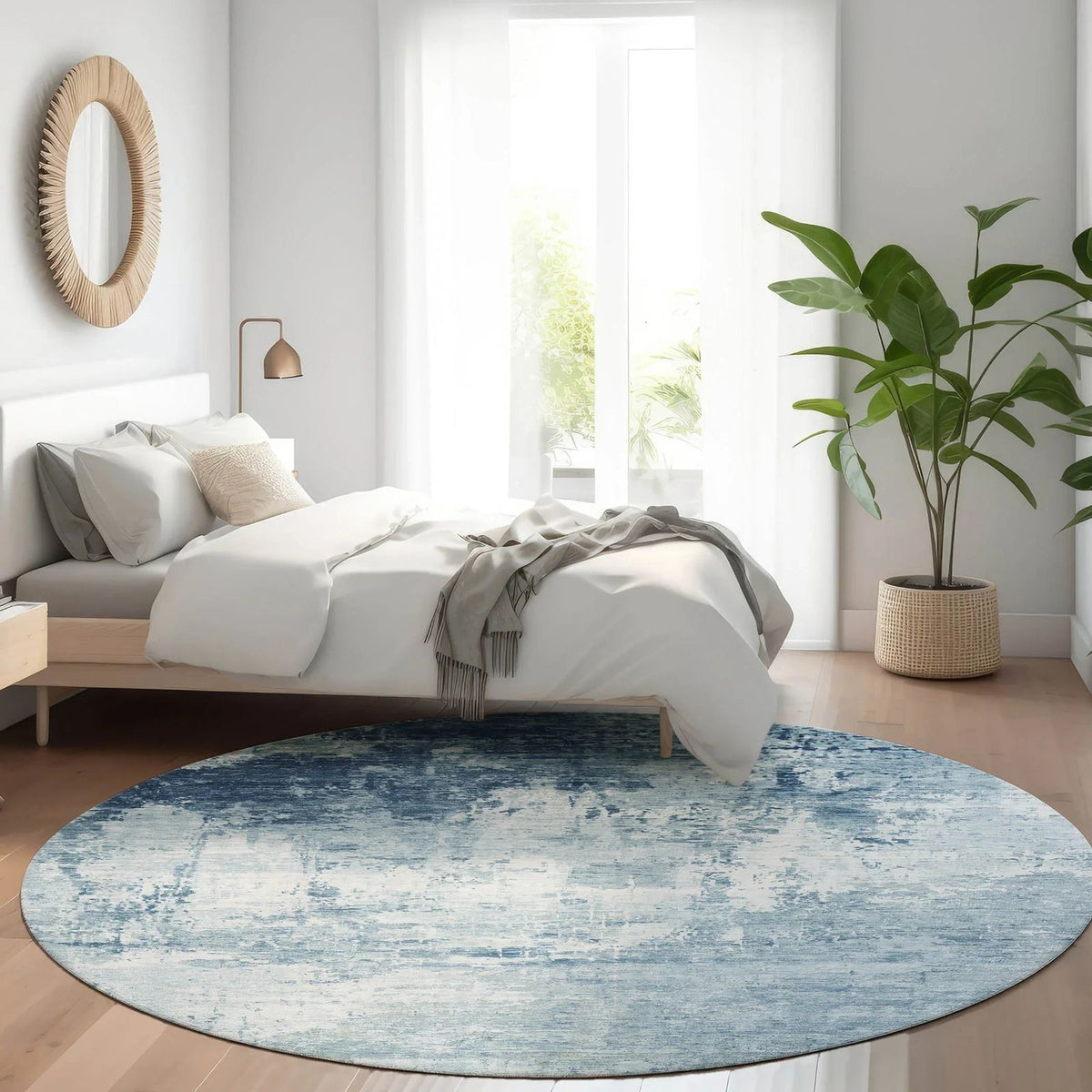 Kaelira Blue Washable Indoor-Outdoor Rug